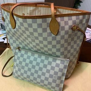 🥳AUTHENTIC Louis Vuitton Neverfull MM Damier Azur